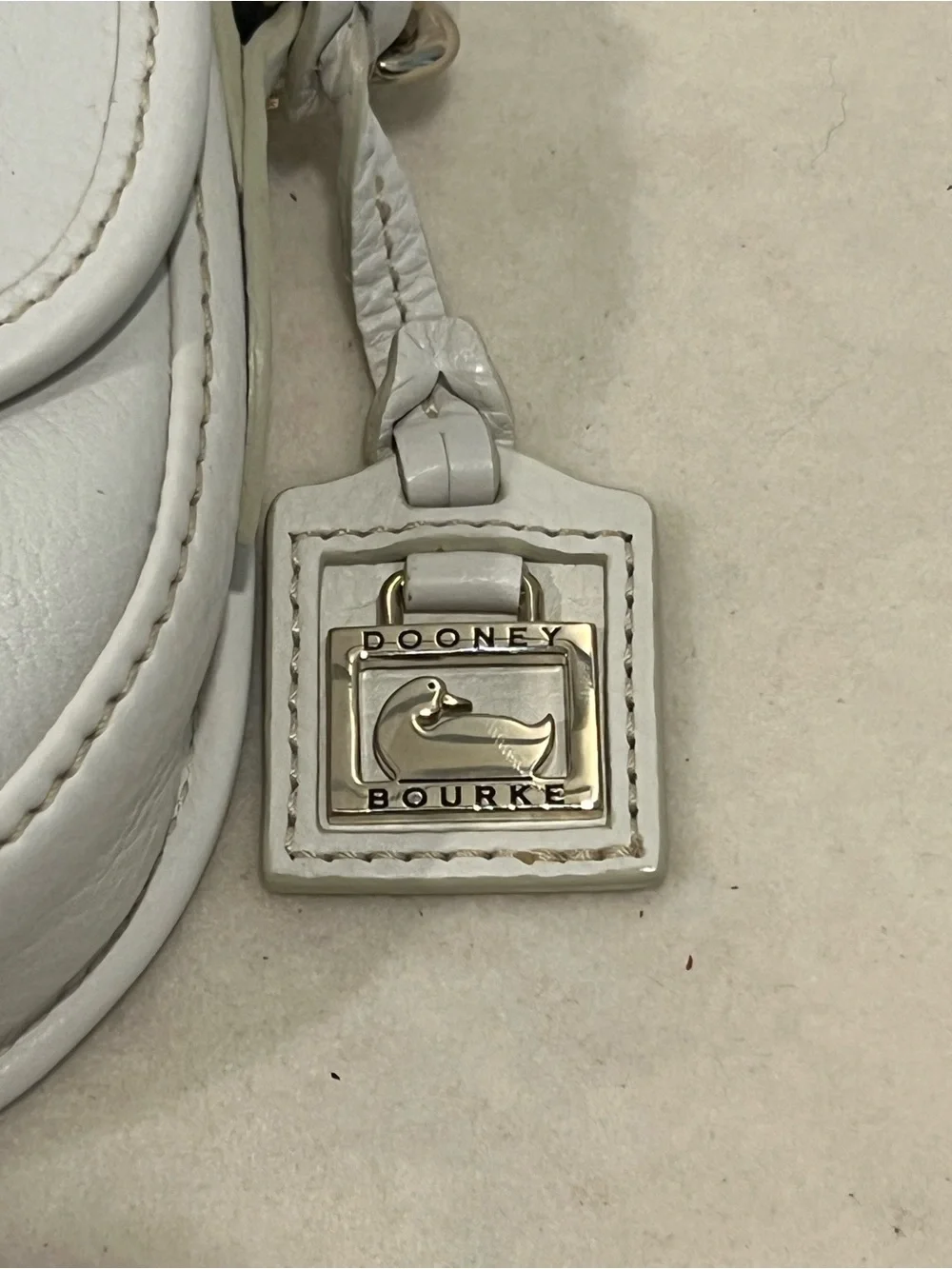 Dooney & Bourke White Pebbled Leather Saddle Crossbody NWT